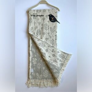 🎁Piscatextil Throw Blanket - Green Flower Branch Multi - Cotton Portugal Throw